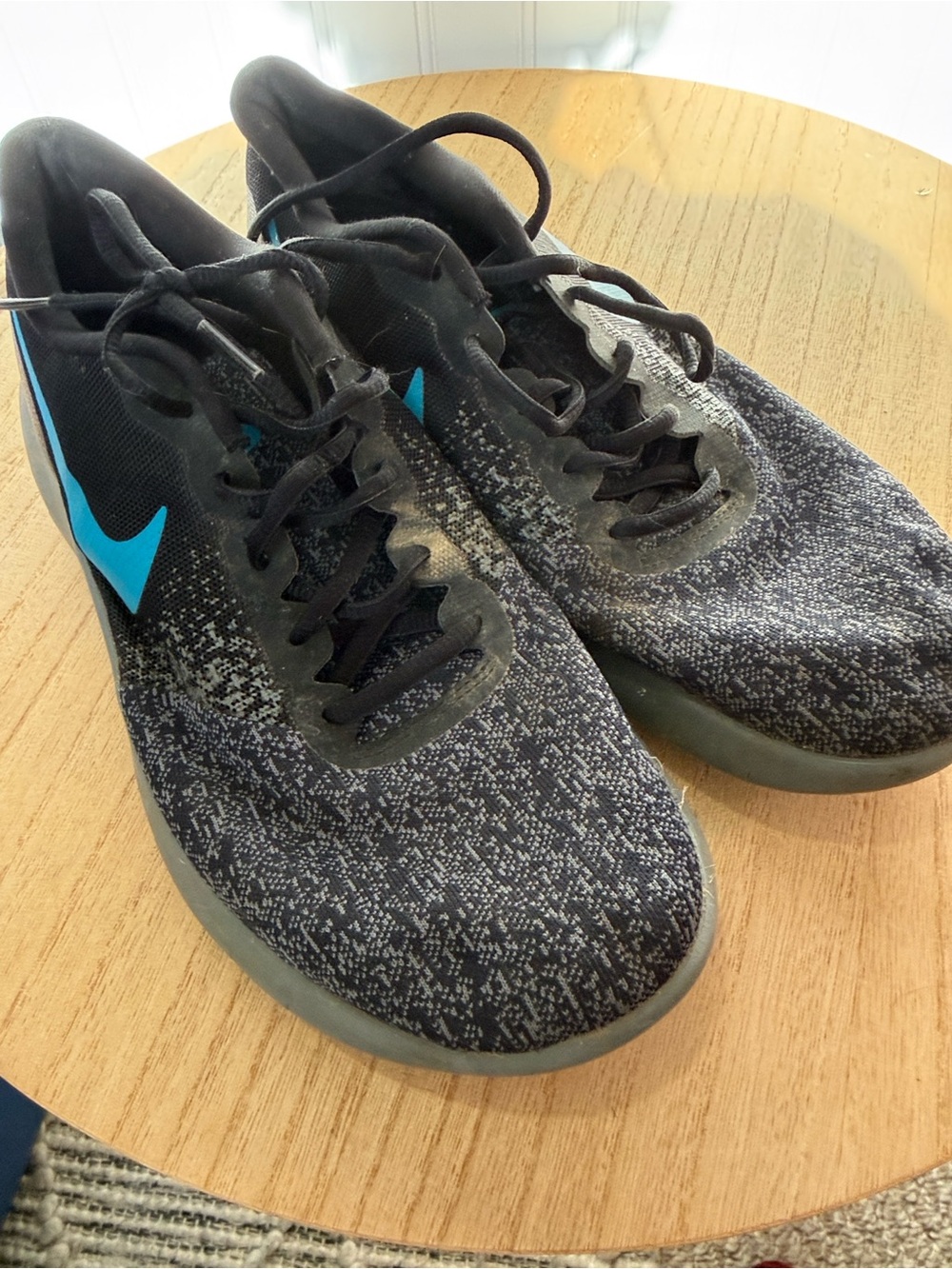 Nike Black Sneakers with Teal Swoosh